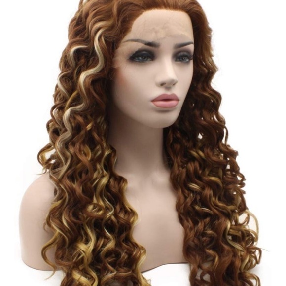 ? ?24” AUBURN HIGHLIGHTS CURLY LACE WIG ? *NWT* main image 5